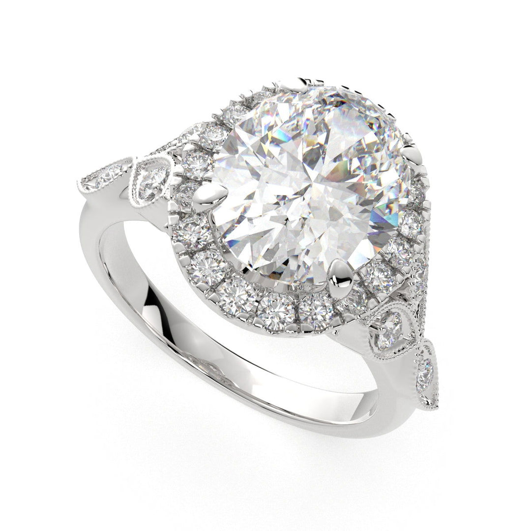 Ada Oval Cut Halo Pave Engagement Ring Setting - Nivetta
