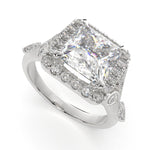 Load image into Gallery viewer, Ada Princess Cut Halo Pave Engagement Ring Setting - Nivetta