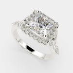 Load image into Gallery viewer, Ada Princess Cut Halo Pave Engagement Ring Setting - Nivetta