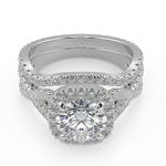 Load image into Gallery viewer, Adriana Micro Pave Halo Infinity Round Cut Engagement Ring - Nivetta