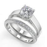 Load image into Gallery viewer, Adyson 4 Prong Solitaire Cushion Cut Diamond Engagement Ring - Nivetta