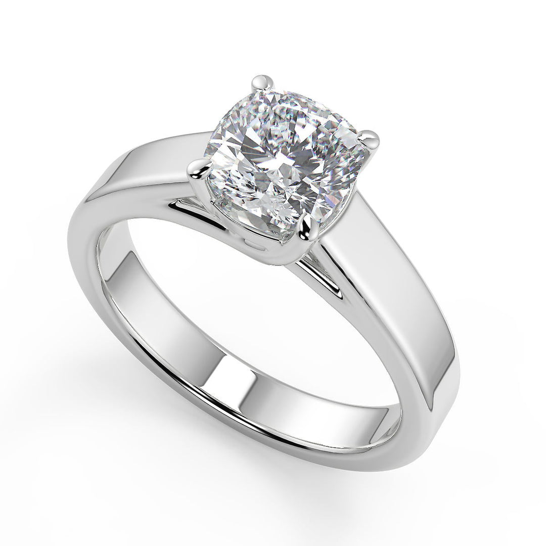 Adyson 4 Prong Solitaire Cushion Cut Diamond Engagement Ring - Nivetta