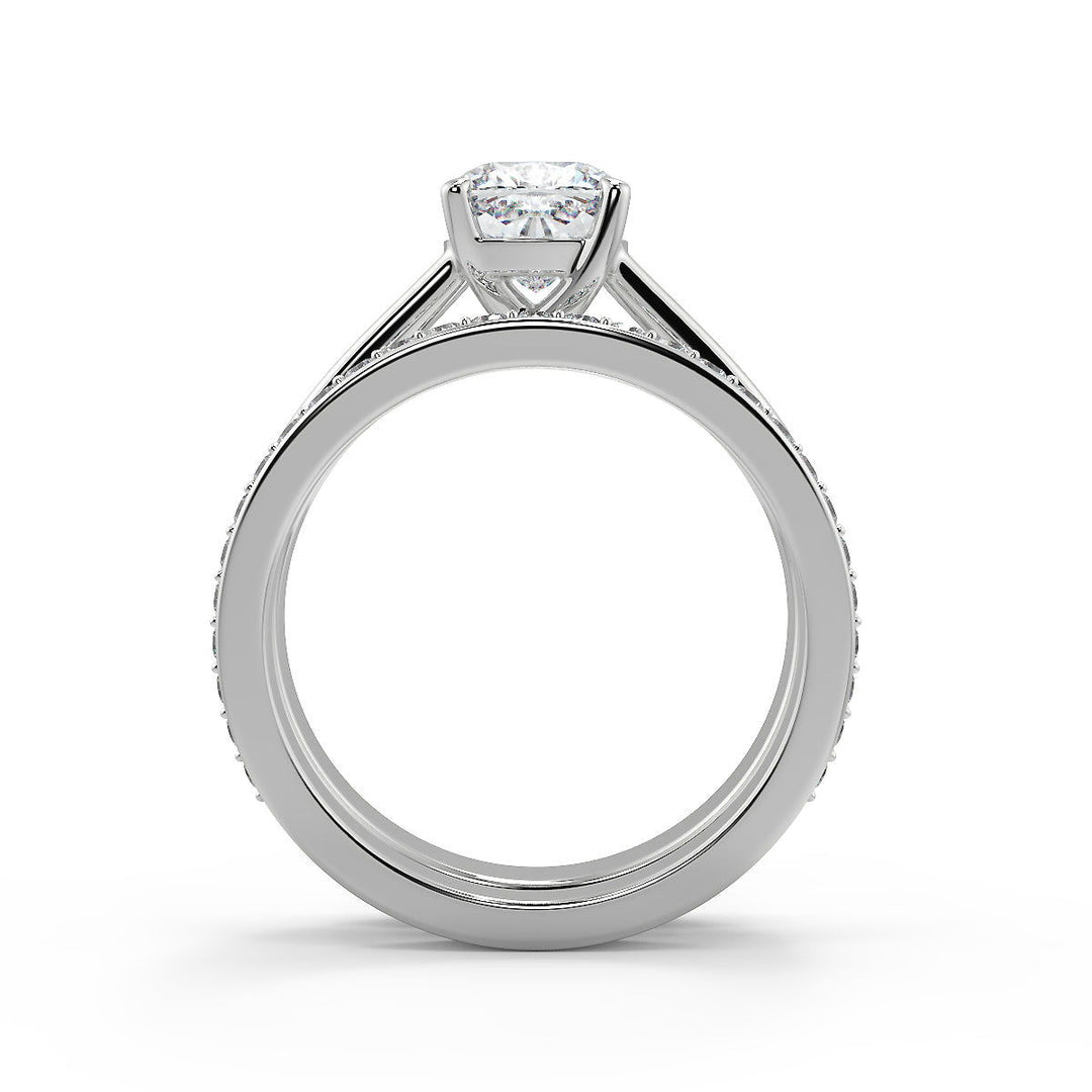 Adyson 4 Prong Solitaire Cushion Cut Diamond Engagement Ring - Nivetta