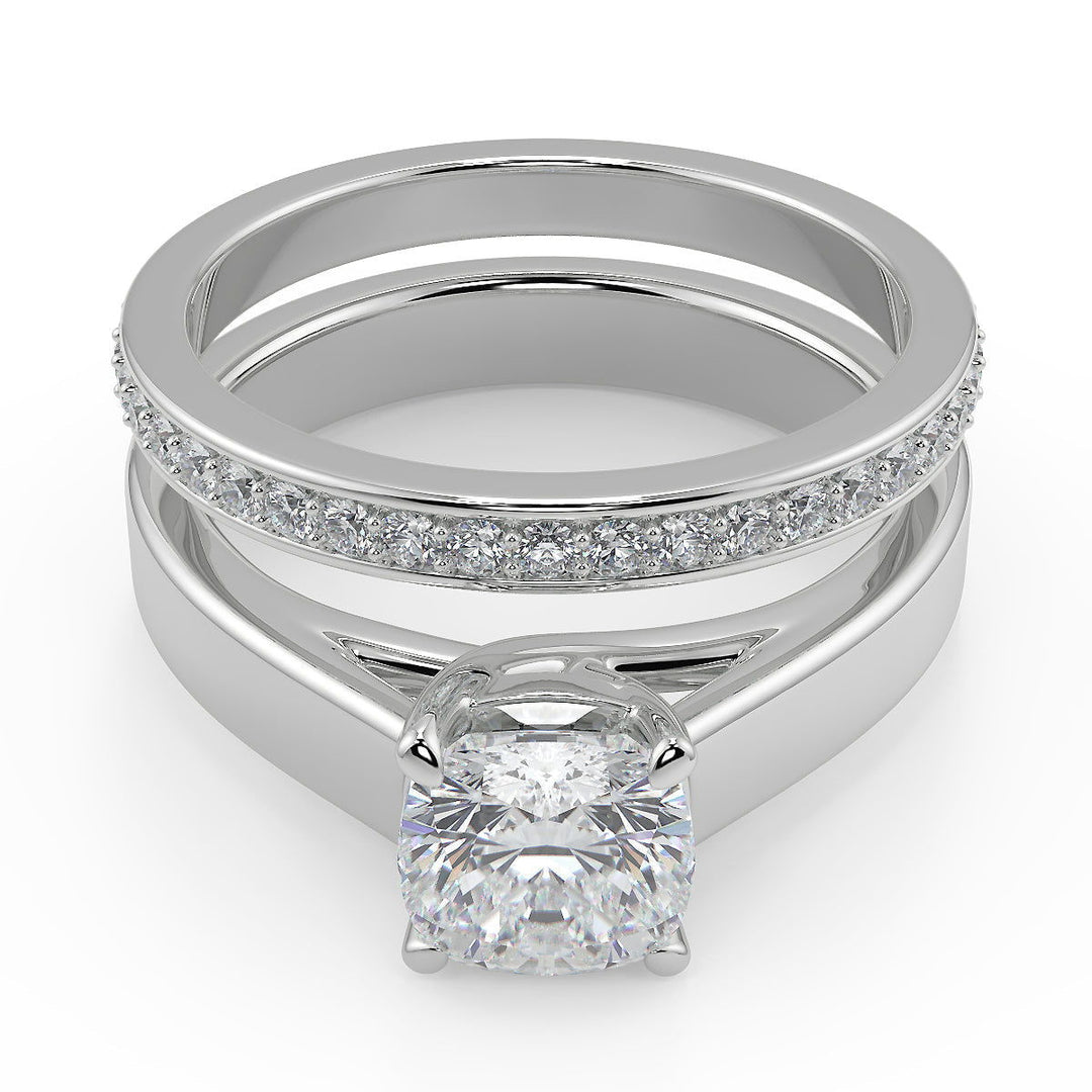 Adyson 4 Prong Solitaire Cushion Cut Diamond Engagement Ring - Nivetta