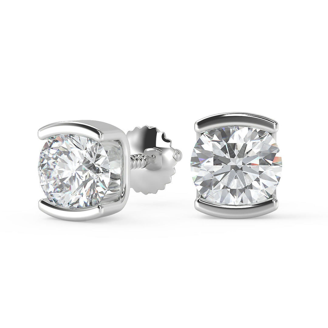 Alaina Round Cut Stud Earrings Stud - Nivetta
