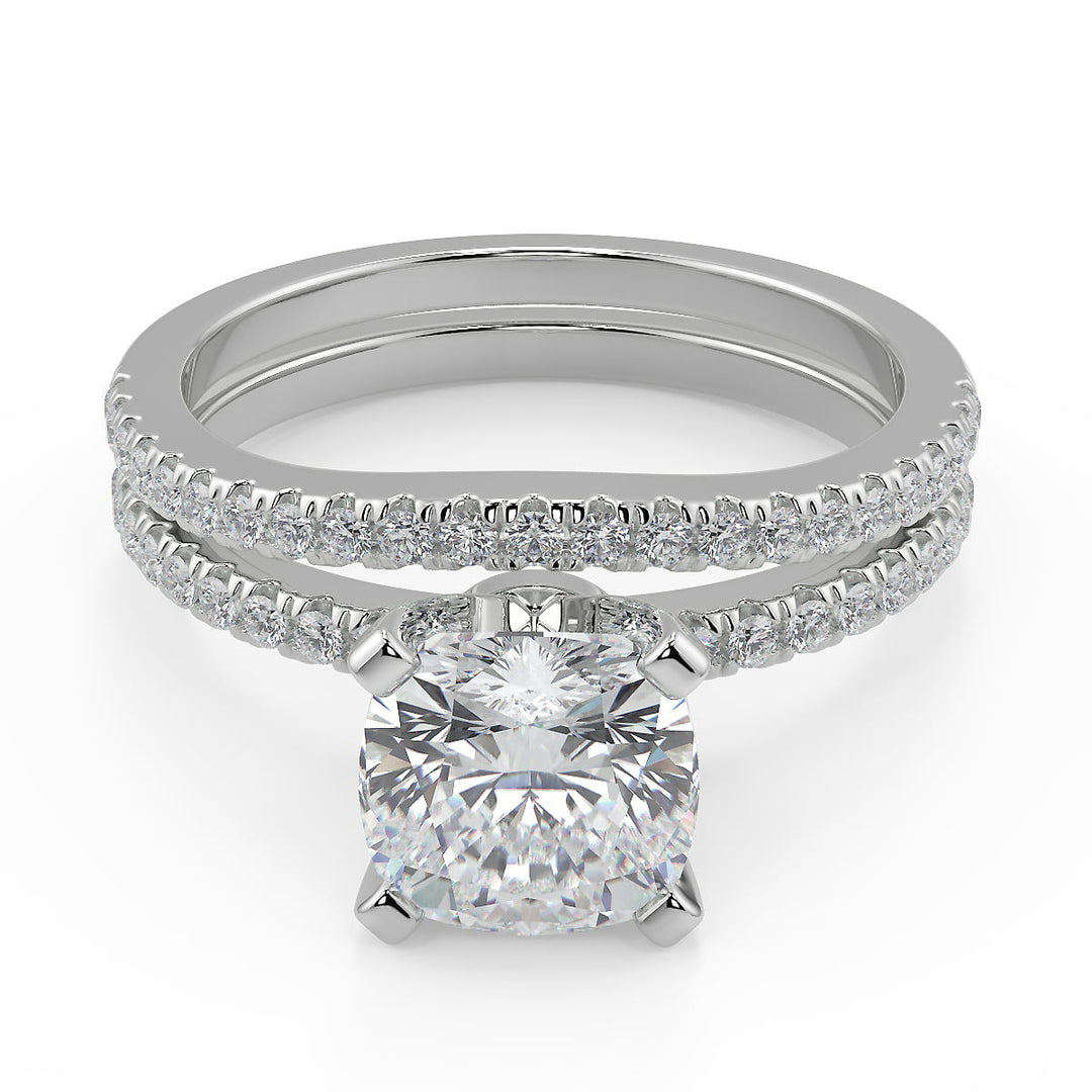 Alannah Petite Micro Pave Cushion Cut Diamond Engagement Ring - Nivetta