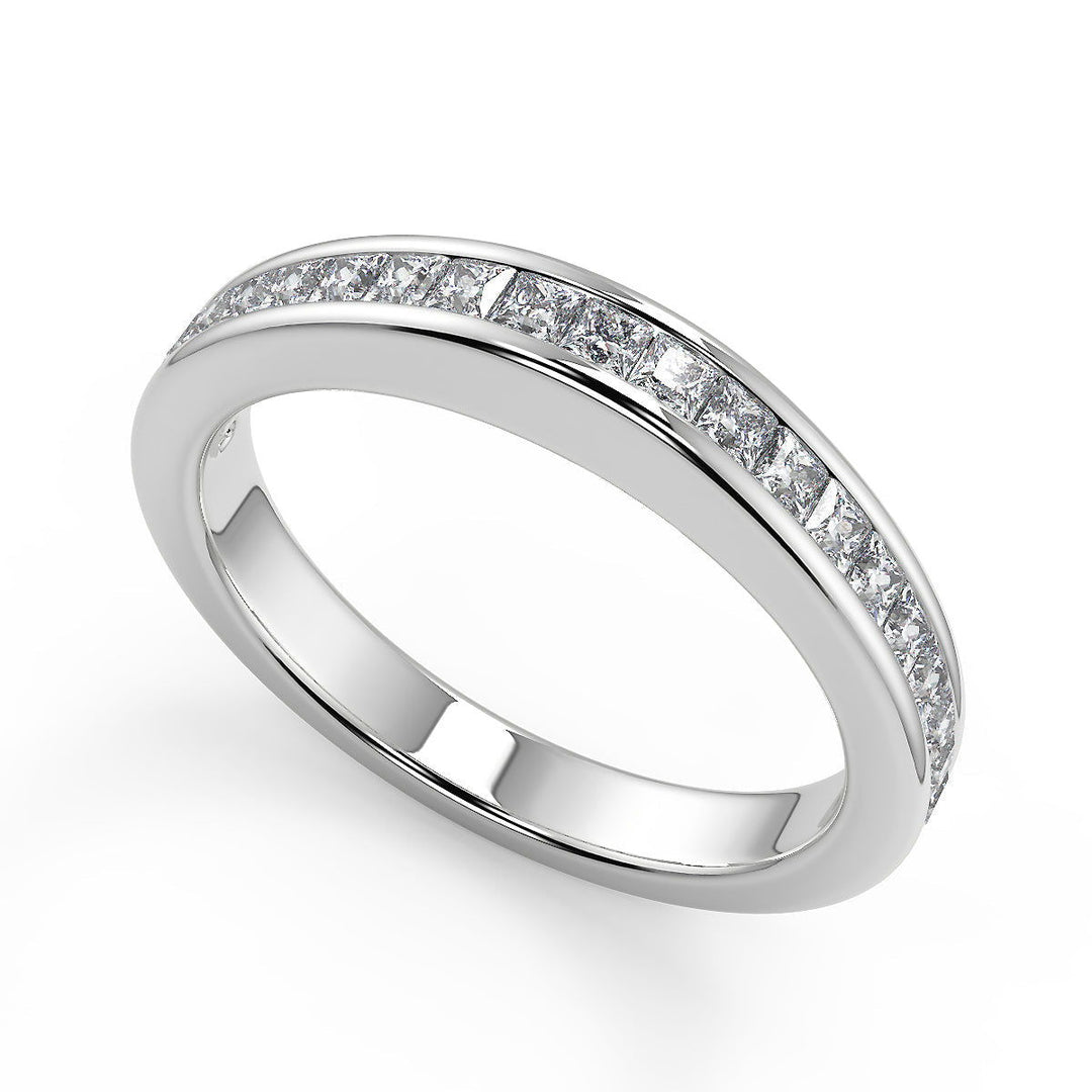 Alexandria Channel Set 4 Prong Round Cut Diamond Engagement Ring - Nivetta