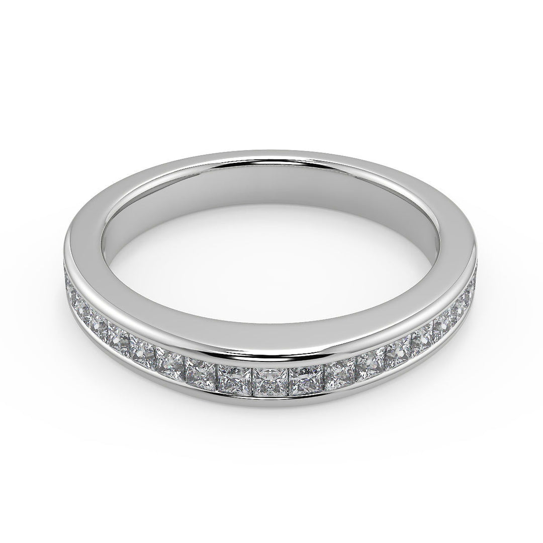 Alexandria Channel Set 4 Prong Round Cut Diamond Engagement Ring - Nivetta