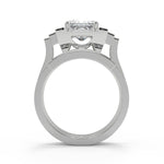 Load image into Gallery viewer, Allie Halo Baguette Accents Princess Cut Diamond Engagement Ring - Nivetta