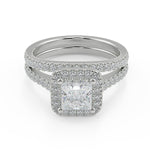 Load image into Gallery viewer, Allisson Halo Pave Princess Cut Diamond Engagement Ring - Nivetta