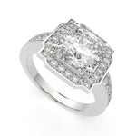 Load image into Gallery viewer, Amalia Cushion Cut Halo Pave Engagement Ring Setting - Nivetta