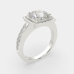 Load image into Gallery viewer, Amalia Cushion Cut Halo Pave Engagement Ring Setting - Nivetta