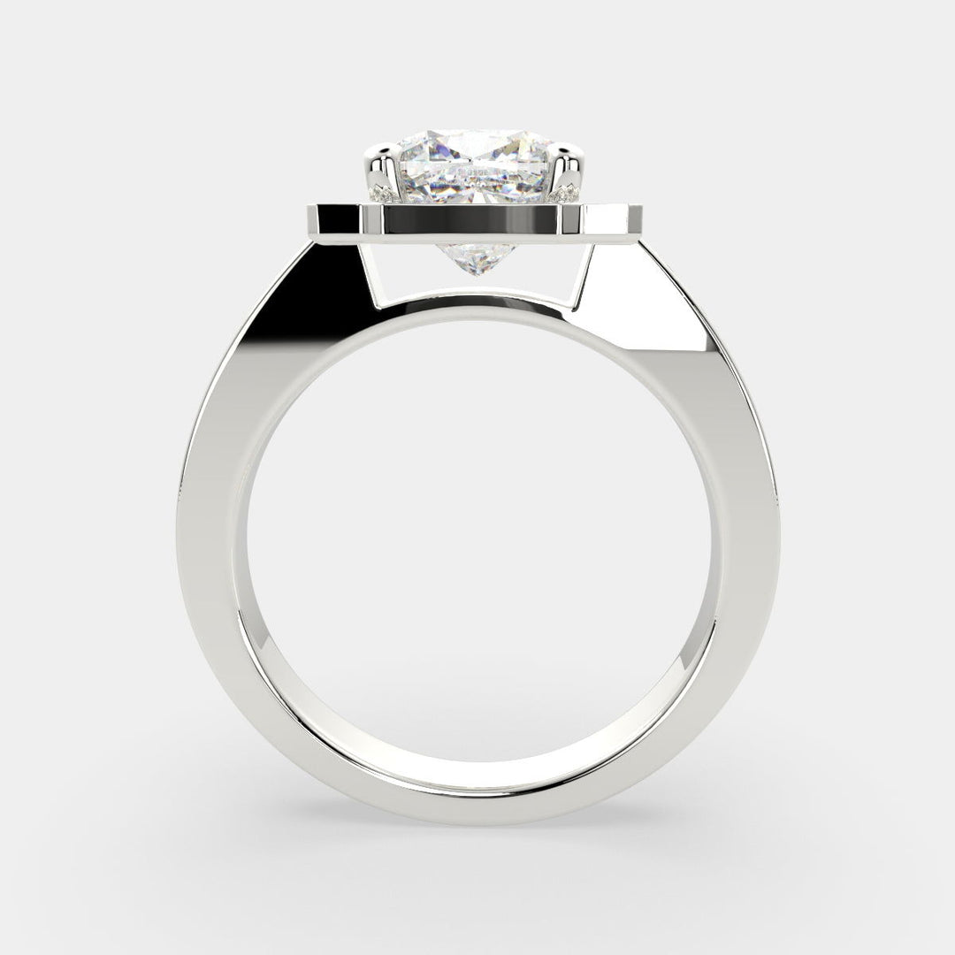 Amalia Cushion Cut Halo Pave Engagement Ring Setting - Nivetta