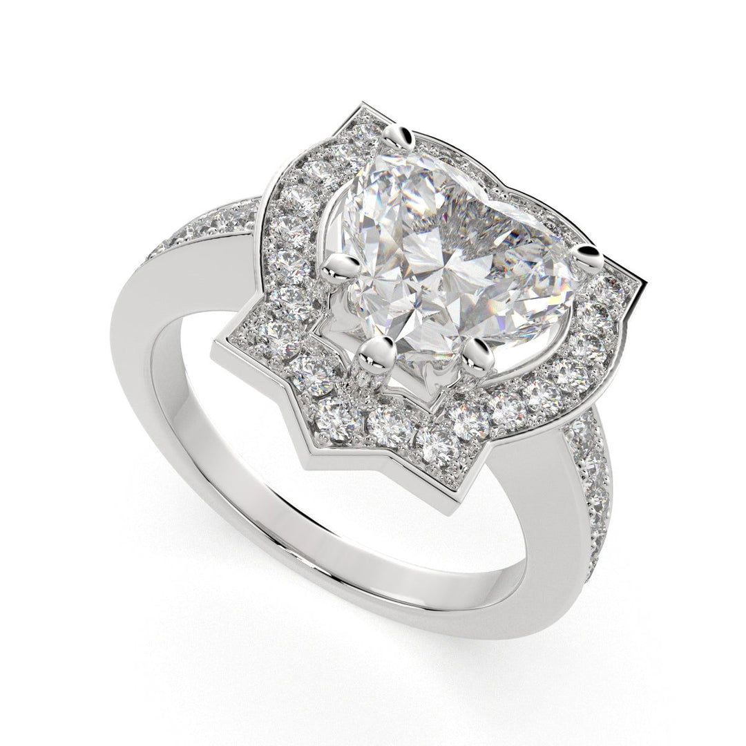 Amalia Heart Cut Halo Pave Engagement Ring Setting - Nivetta