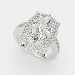 Load image into Gallery viewer, Amalia Marquise Cut Halo Pave Engagement Ring Setting - Nivetta