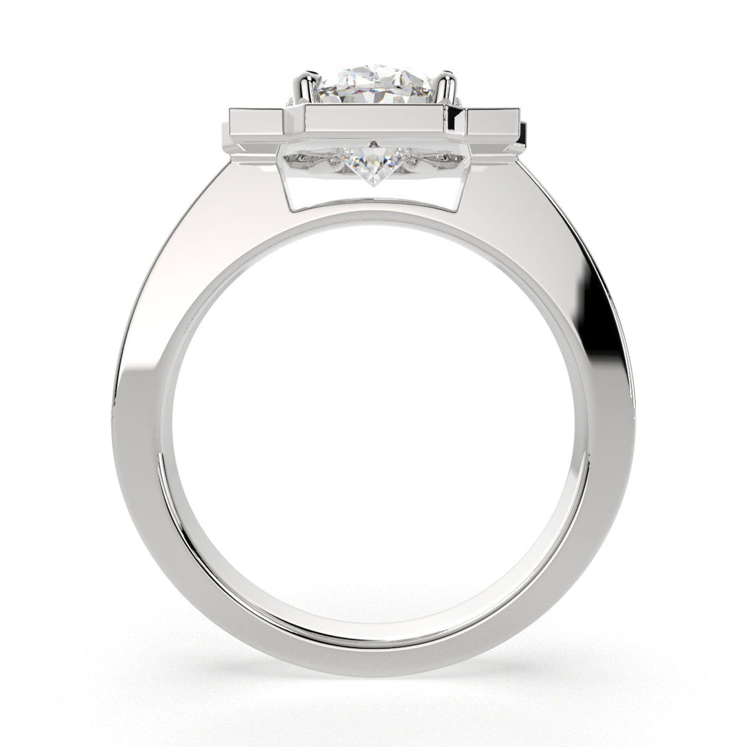 Amalia Oval Cut Halo Pave Engagement Ring Setting - Nivetta