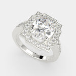 Load image into Gallery viewer, Amalia Oval Cut Halo Pave Engagement Ring Setting - Nivetta