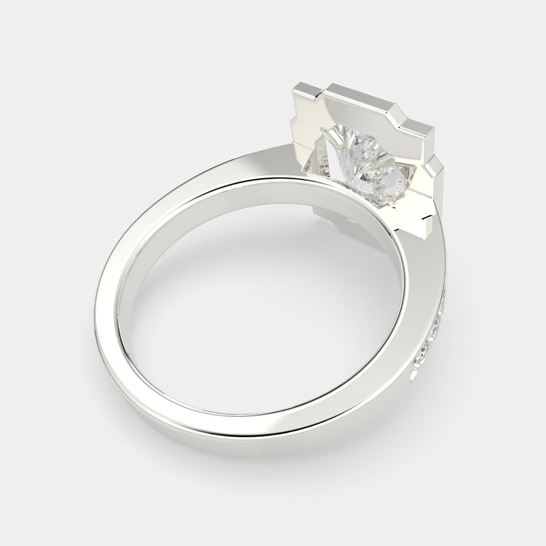 Amalia Oval Cut Halo Pave Engagement Ring Setting - Nivetta