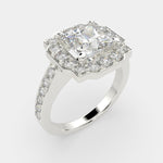 Load image into Gallery viewer, Amalia Princess Cut Halo Pave Engagement Ring Setting - Nivetta