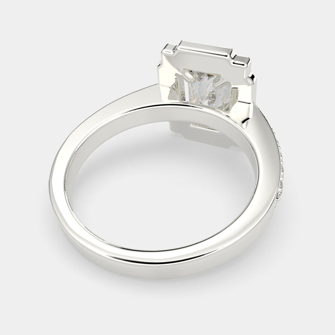 Amalia Radiant Cut Halo Pave Engagement Ring Setting - Nivetta