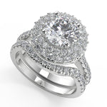Load image into Gallery viewer, Amanda Double Halo Pave Round Cut Diamond Engagement Ring - Nivetta