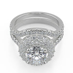 Load image into Gallery viewer, Amanda Double Halo Pave Round Cut Diamond Engagement Ring - Nivetta