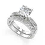 Load image into Gallery viewer, Amani Four Prong Milgrain Cushion Cut Diamond Engagement Ring - Nivetta
