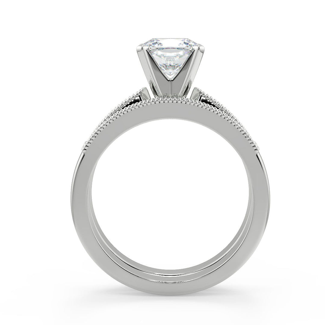 Amani Four Prong Milgrain Cushion Cut Diamond Engagement Ring - Nivetta