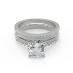 Load image into Gallery viewer, Amani Four Prong Milgrain Cushion Cut Diamond Engagement Ring - Nivetta