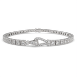 Load image into Gallery viewer, Amaryllis Round Cut Diamond Tennis Bracelet Buckle Clasp (2 ctw) - Nivetta