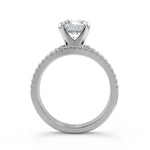 Load image into Gallery viewer, Amber French Pave Classic Round Cut Diamond Engagement Ring - Nivetta