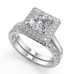 Load image into Gallery viewer, Anastasia Micro Pave Halo Cushion Cut Diamond Engagement Ring - Nivetta
