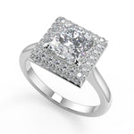 Load image into Gallery viewer, Anastasia Micro Pave Halo Cushion Cut Diamond Engagement Ring - Nivetta
