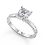 Load image into Gallery viewer, Anaya Milgrain Solitaire Princess Cut Diamond Engagement Ring - Nivetta