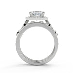 Load image into Gallery viewer, Angela Halo Pave Set Princess Cut Diamond Engagement Ring - Nivetta