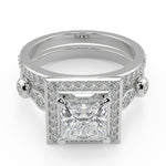 Load image into Gallery viewer, Angela Halo Pave Set Princess Cut Diamond Engagement Ring - Nivetta