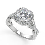 Load image into Gallery viewer, Angelique Micro Pave Halo Infinity Cushion Cut Engagement Ring - Nivetta