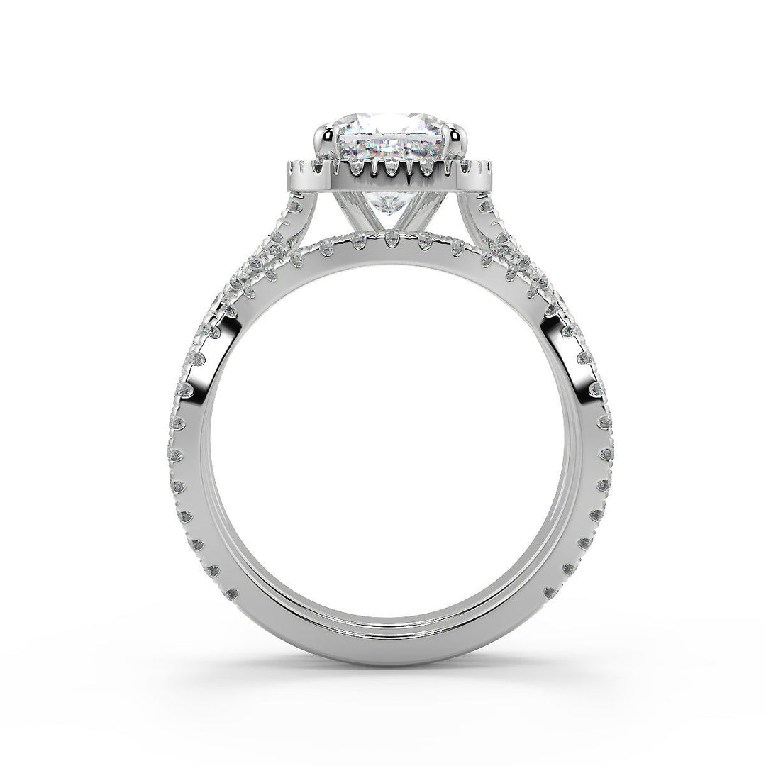 Angelique Micro Pave Halo Infinity Cushion Cut Engagement Ring - Nivetta