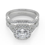 Load image into Gallery viewer, Angelique Micro Pave Halo Infinity Cushion Cut Engagement Ring - Nivetta