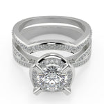 Load image into Gallery viewer, Annabelle Halo Pave 4 Prong Round Cut Diamond Engagement Ring - Nivetta