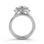 Load image into Gallery viewer, Annie Halo Bezel Set Solitaire Round Cut Diamond Engagement Ring - Nivetta
