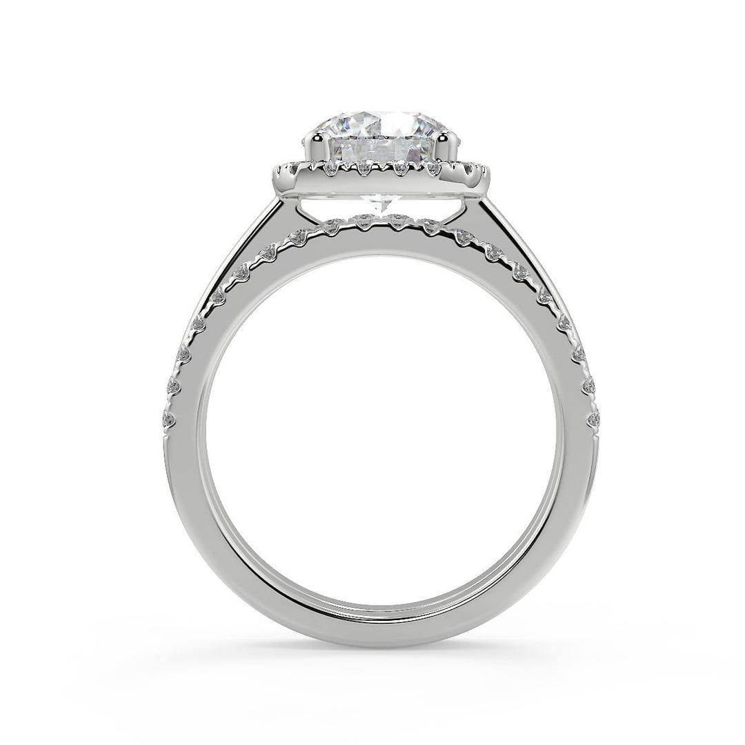 Ansley Halo Round Cut Diamond Engagement Ring - Nivetta