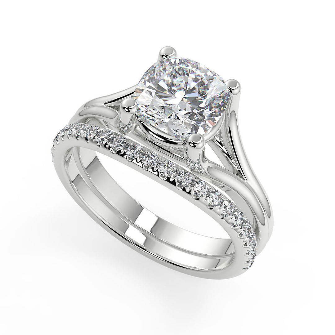 April Split Shank Cushion Cut Diamond Engagement Ring - Nivetta