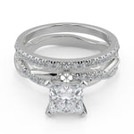 Load image into Gallery viewer, Arabella Petite twist Pave Princess Cut Diamond Engagement Ring - Nivetta