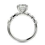Load image into Gallery viewer, Ariana Emerald Cut Pave 4 Prong Petite Engagement Ring Setting - Nivetta