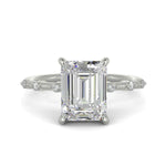 Load image into Gallery viewer, Ariana Emerald Cut Pave 4 Prong Petite Engagement Ring Setting - Nivetta