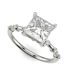 Load image into Gallery viewer, Ariana Princess Cut Pave 4 Prong Petite Engagement Ring Setting - Nivetta