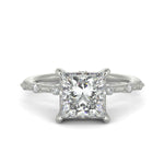 Load image into Gallery viewer, Ariana Princess Cut Pave 4 Prong Petite Engagement Ring Setting - Nivetta