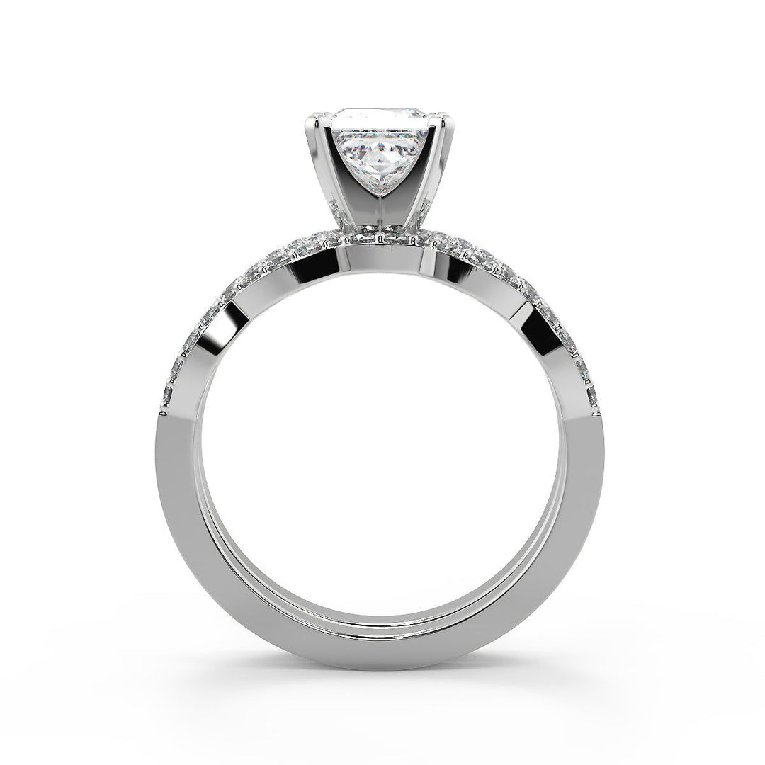 Ashleigh Infinity Pave Princess Cut Diamond Engagement Ring - Nivetta