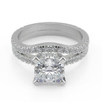 Load image into Gallery viewer, Aspen Micro French Pave Classic Cushion Cut Diamond Engagement Ring - Nivetta